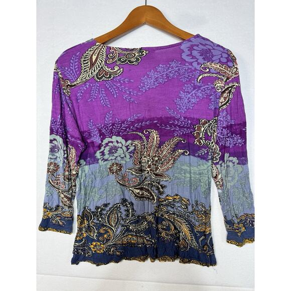 Lot Of 3 Parsley And Sage Tops. 1 Solid Blue. 2 Patterned. Large - Picture 9 of 10